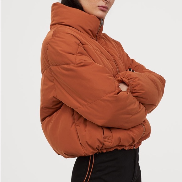 Rust Coloured Puffer Jacket Online Sale 